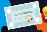 accreditation authorized organization business certificate paper with stamp accreditation authorized organization business certificate paper with stamp vector